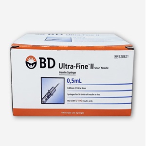 BD)인슐린주사기(Insulin Syringe)0.5cc 31G(8mm)/1통(100개)