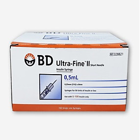 BD)인슐린주사기(Insulin Syringe)0.5cc 31G(8mm)/1통(100개)