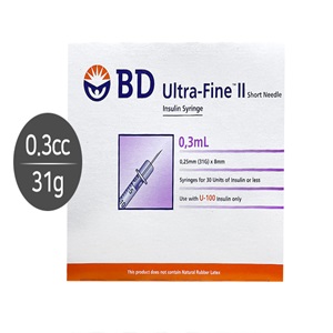 BD)인슐린주사기(Insulin Syringe)0.3cc 31G(8mm)/1통(100개)