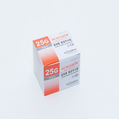 성심)일회용주사침(Long Needle)25G 38mm(1-1/2인치)/1통(100개)