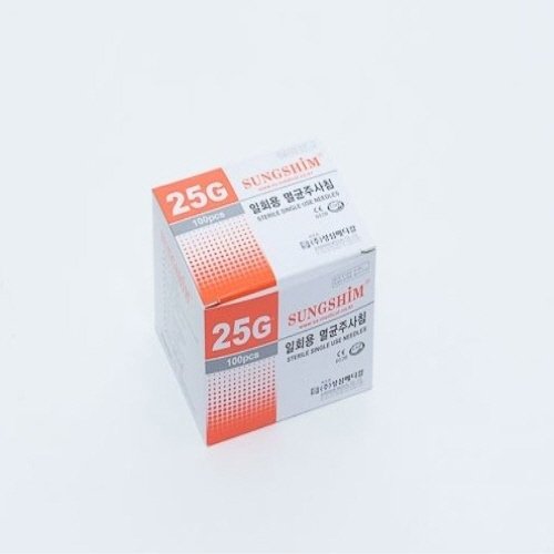성심)일회용주사침(Needle) 25G 16mm(5/8인치)/1통(100개)