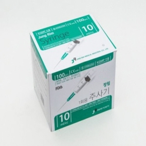 정림)일회용주사기(Syringe)10cc 무침(W/O)/1통(100개)