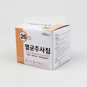 한국백신)일회용주사침(Needle)26G(1-1/2인치)/1통(100개)