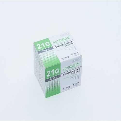 성심)일회용주사침(Needle)21G 38mm(1-1/2인치)/1통(100개)