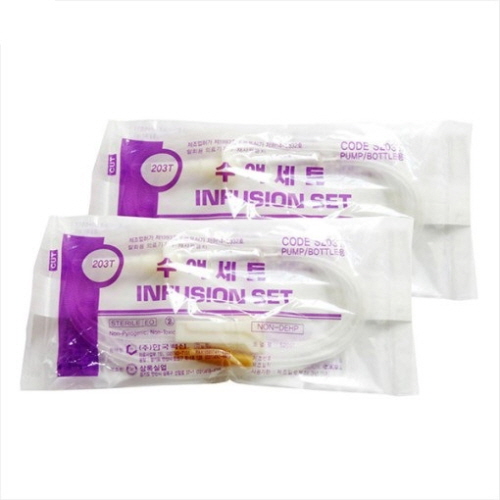 한국백신)수액셋트 펌프형(I.V Set / DEHP FREE) 203T/K203T/(25개)