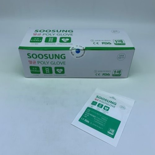 수성)멸균폴리글러브(M)1매(Sterile Poly Glove)/1통(200매)