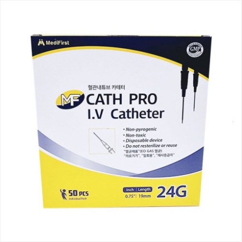 필텍)정맥카테타(I.V Catheter)24G(0.75인치)/1통(50개)