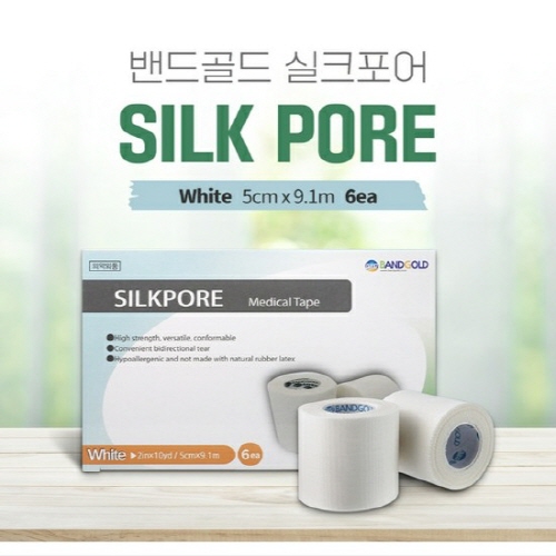 밴드골드)실크반창고(Durapore)/2인치/1통(6Roll)