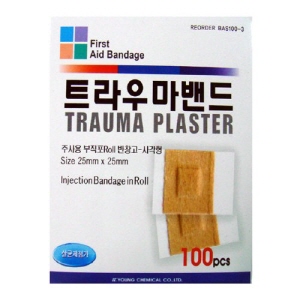 영케미칼)주사용Roll밴드(사각형) / 25*25mm / 사각형 / 1통(100개)